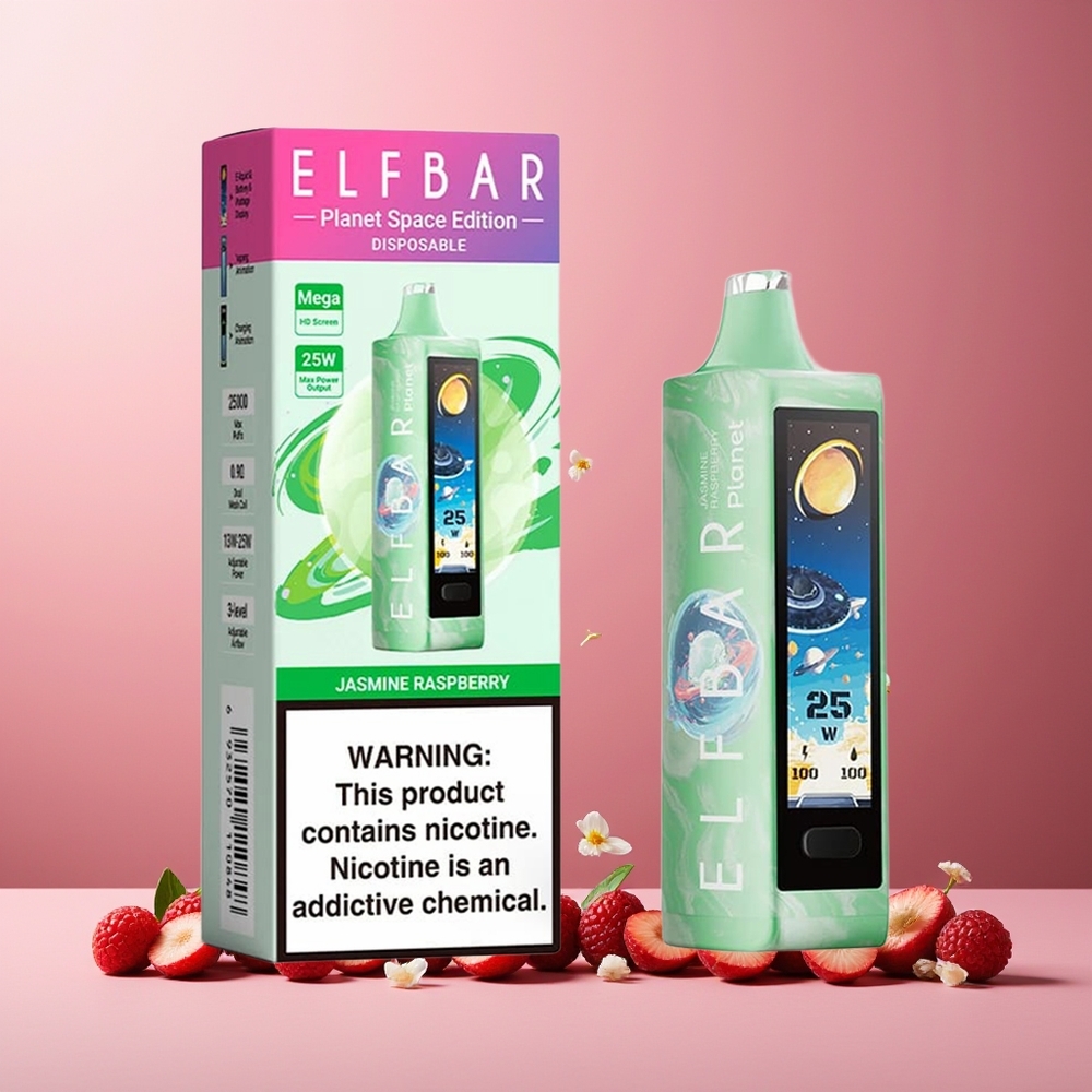 ELF BAR Planet 25000 Puffs 18ml 800mAh Mesh New Zealand Wholesale Disposable Vape Jasmine Raspberry