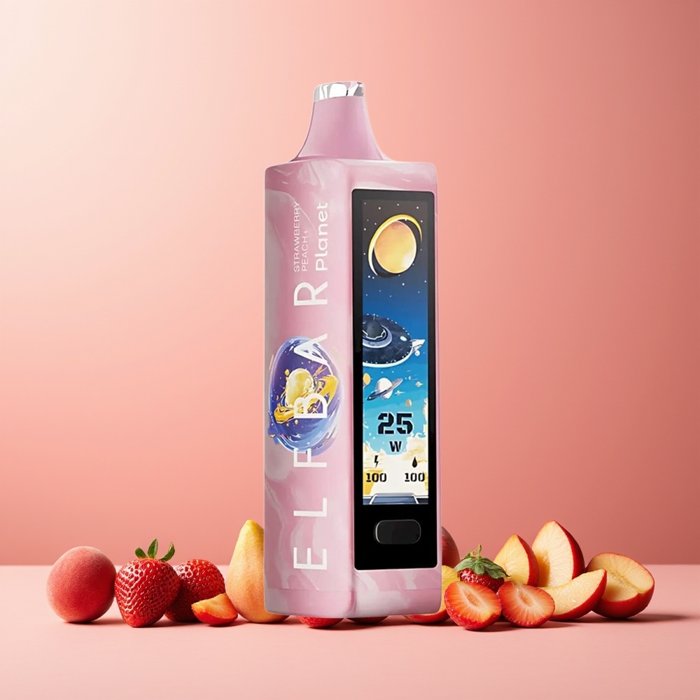 ELF BAR Planet 25000 Puffs 18ml 800mAh Rechargeable Mesh Strawberry Peach+ New Zealand Wholesale