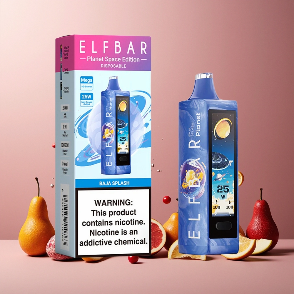 ELF BAR Planet 25000 Puffs 18ml Mesh 800mAh Rechargeable Disposable Vape Baja Splash New Zealand Wholesale