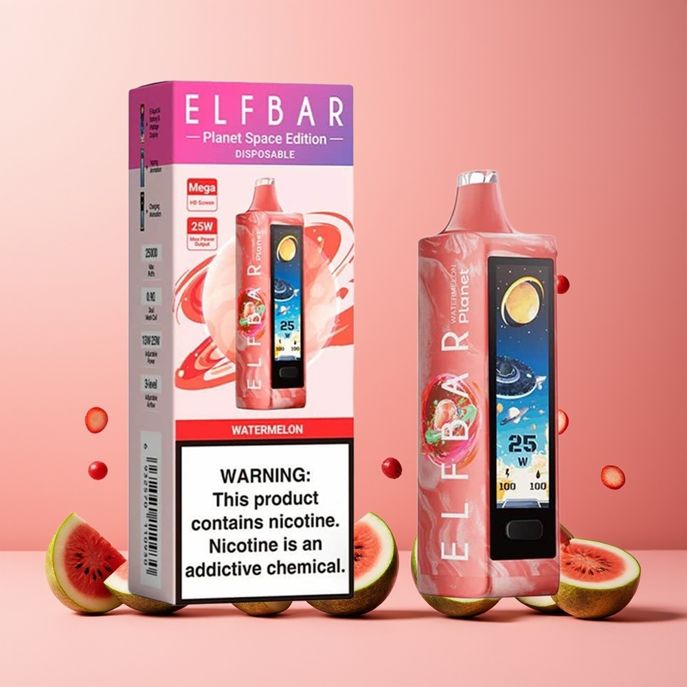 ELF BAR Planet 25000 Puffs 18ml Mesh 800mAh Rechargeable Disposable Vape Watermelon New Zealand Wholesale