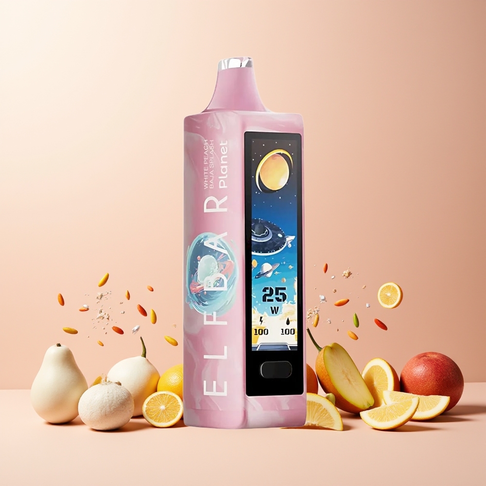 ELF BAR Planet 25000 Puffs 18ml Mesh Rechargeable Disposable Vape White Peach Baja Splash New Zealand Wholesale