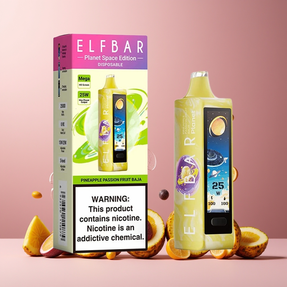 ELF BAR Planet 25000 Puffs Disposable Vape New Zealand Wholesale Pineapple Passion Fruit Baja 5% Nicotine 18ml Mesh Coil 800mAh