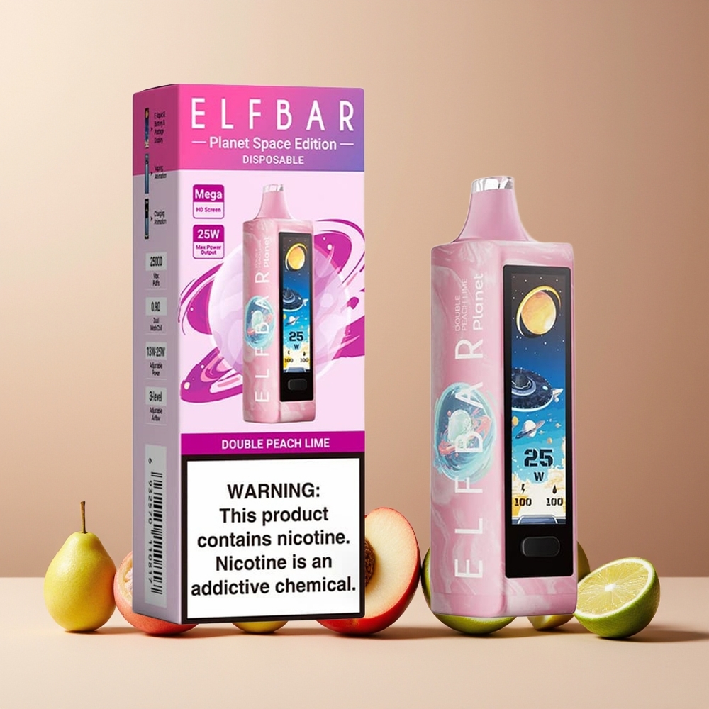 ELF BAR Planet 25000 Puffs New Zealand Wholesale Disposable Vape Double Peach Lime 5% 18ml 800mAh Mesh