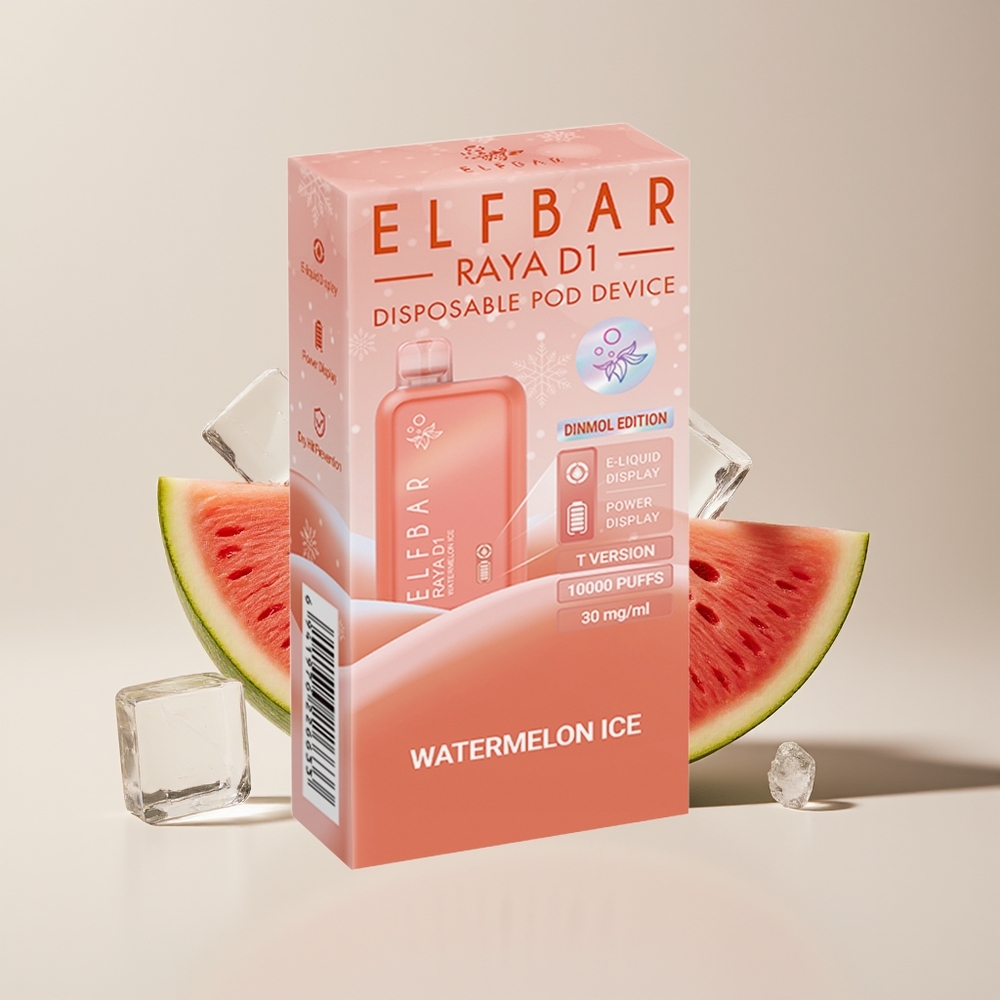 Elf Bar Raya D1 13000 Puffs Disposable Vape Watermelon Ice New Zealand Wholesale 18ml 650mAh Rechargeable Type-C