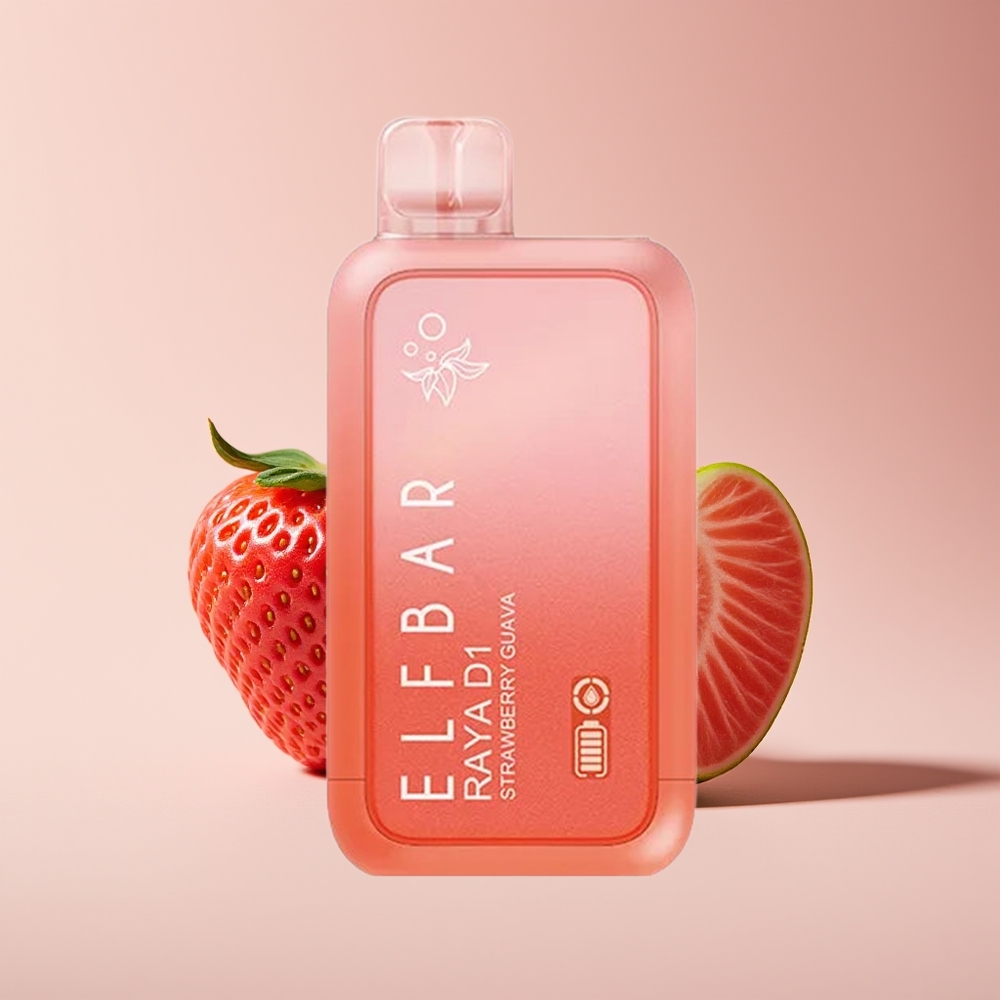 Elf Bar Raya D1 13000 Puffs New Zealand Wholesale Disposable Vape 18ml 650mAh Rechargeable Strawberry Guava