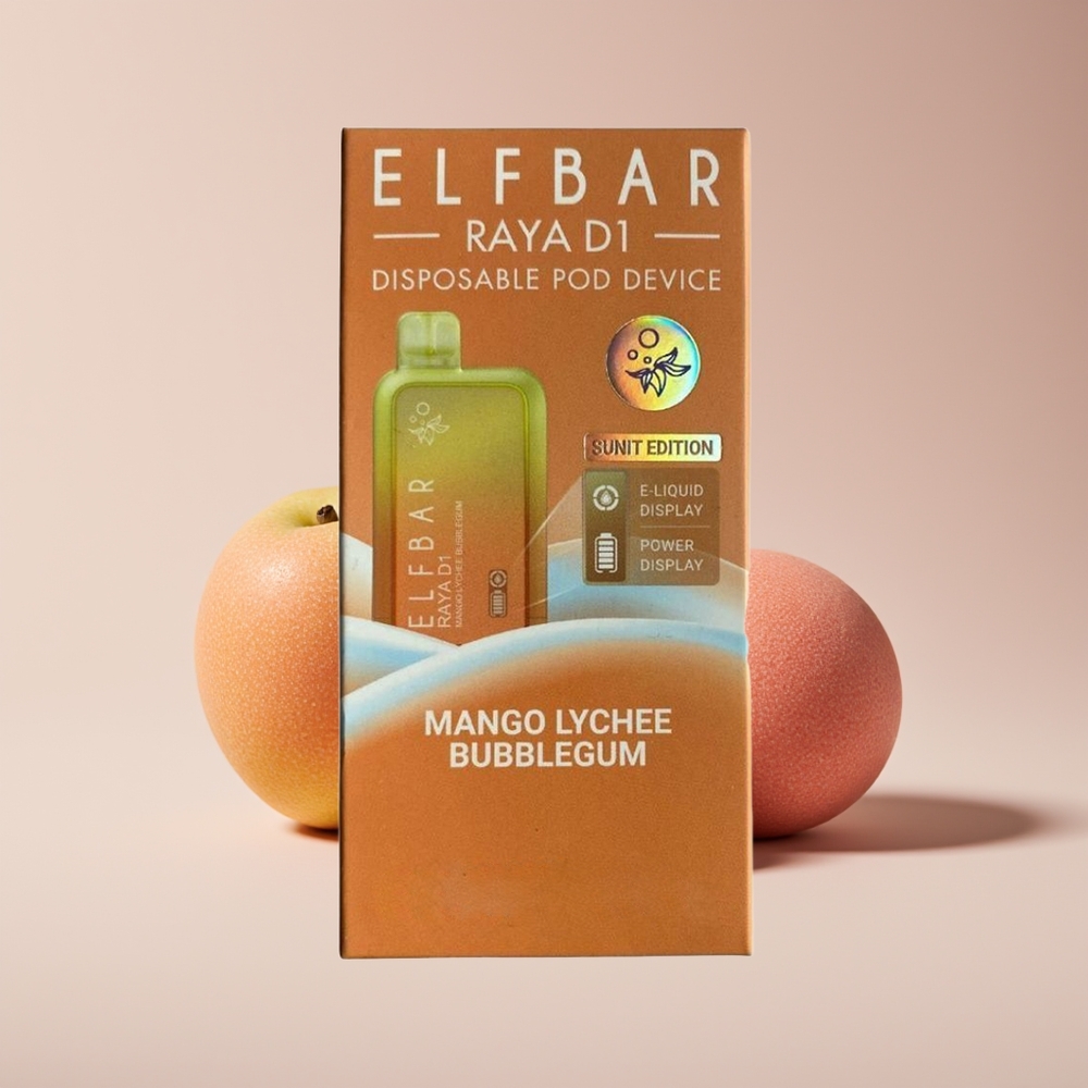 Elf Bar Raya D1 New Zealand Wholesale 13000 Puffs 18ml 650mAh Rechargeable Mango Lychee Bubblegum Disposable Vape