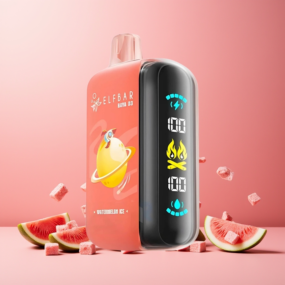 ELF BAR RAYA D3 25000 Puffs Disposable Vape Watermelon Ice New Zealand Wholesale 850mAh 23ml 5% Type-C Large Screen 20 Flavors