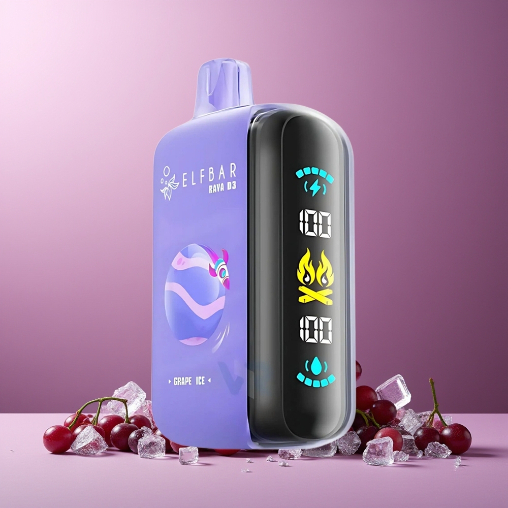 ELF BAR RAYA D3 25000 Puffs New Zealand Wholesale Disposable Vape Grape Ice 850mAh 23ml 5% Type-C Large Screen 20 Flavors