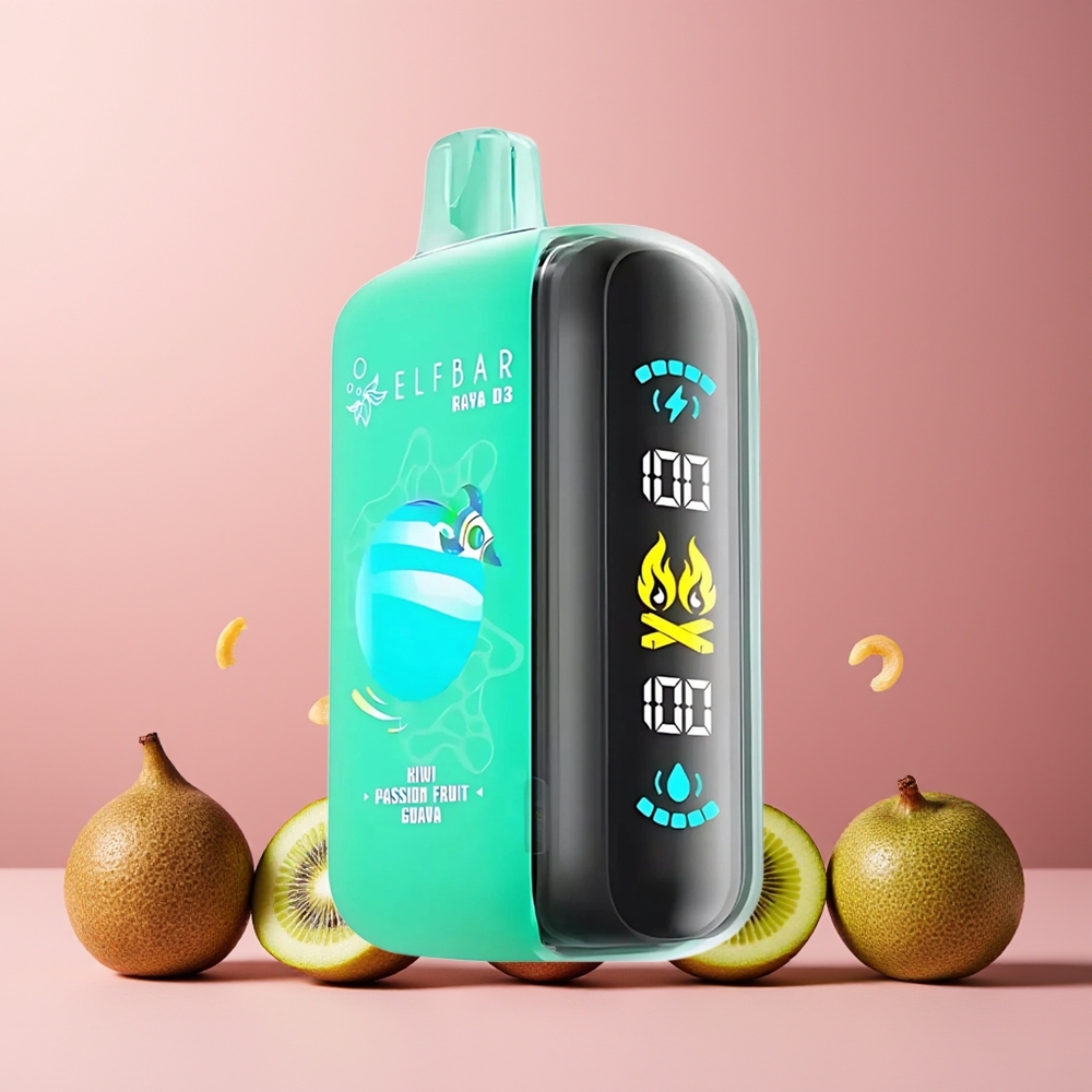 ELF BAR RAYA D3 25000 Puffs New Zealand Wholesale Disposable Vape Kiwi Passion Fruit Guava 850mAh 23ml 5% Type-C Rechargeable Large Screen 20 Flavors