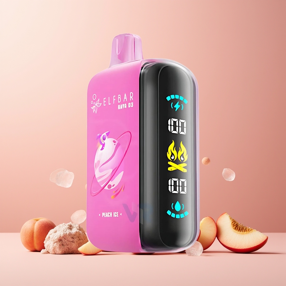 ELF BAR RAYA D3 25000 Puffs New Zealand Wholesale Disposable Vape Peach Ice 850mAh 23ml 5% Type-C Rechargeable Large Screen