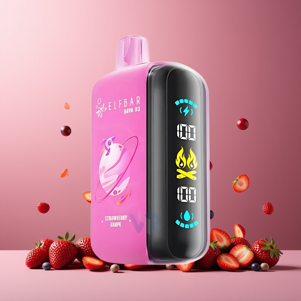 ELF BAR RAYA D3 25000 Puffs New Zealand Wholesale Disposable Vape Strawberry Grape 850mAh 23ml 5% Type-C Large Screen 20 Flavors Rechargeable