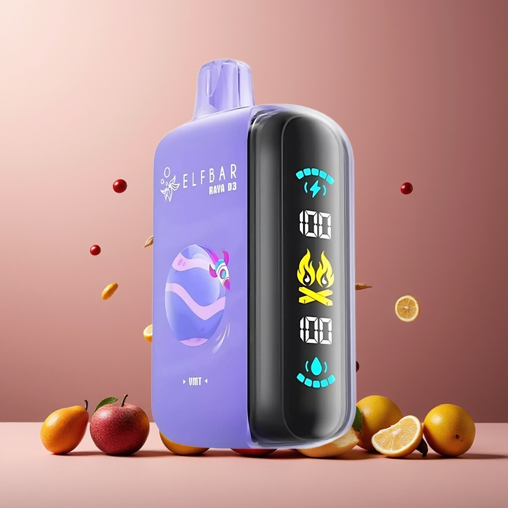 ELF BAR RAYA D3 25000 Puffs New Zealand Wholesale Disposable Vape with 850mAh Rechargeable Battery 23ml Pre-filled 5% Nicotine Large Screen Type-C 20 Flavors