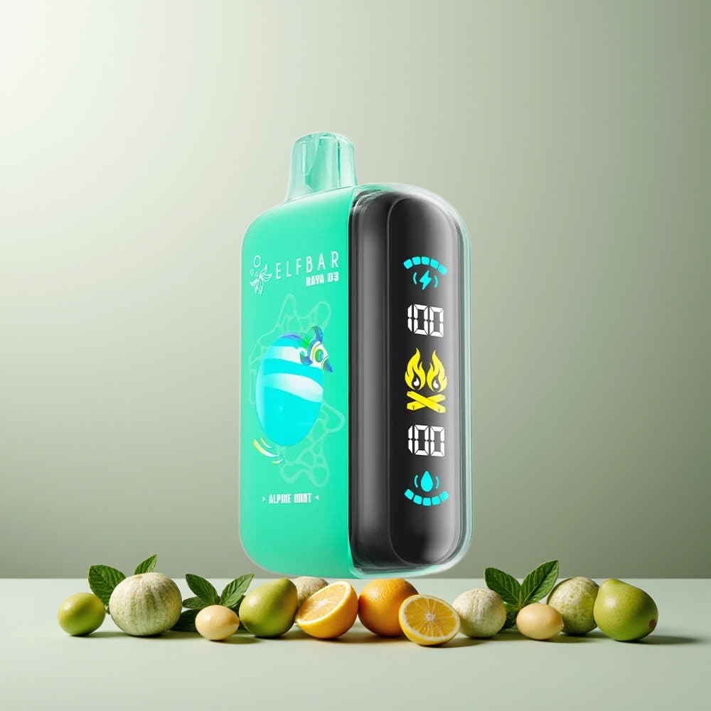 ELF BAR RAYA D3 25000 Puffs New Zealand Wholesale Rechargeable 850mAh 23ml 5% Alpine Mint Disposable Vape with Type-C