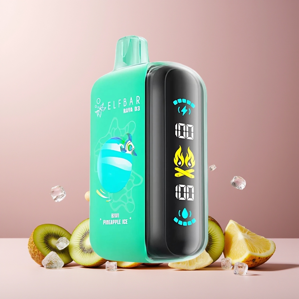 ELF BAR RAYA D3 25000 Puffs New Zealand Wholesale Rechargeable 850mAh 23ml 5% Kiwi Pineapple Ice Disposable Vape