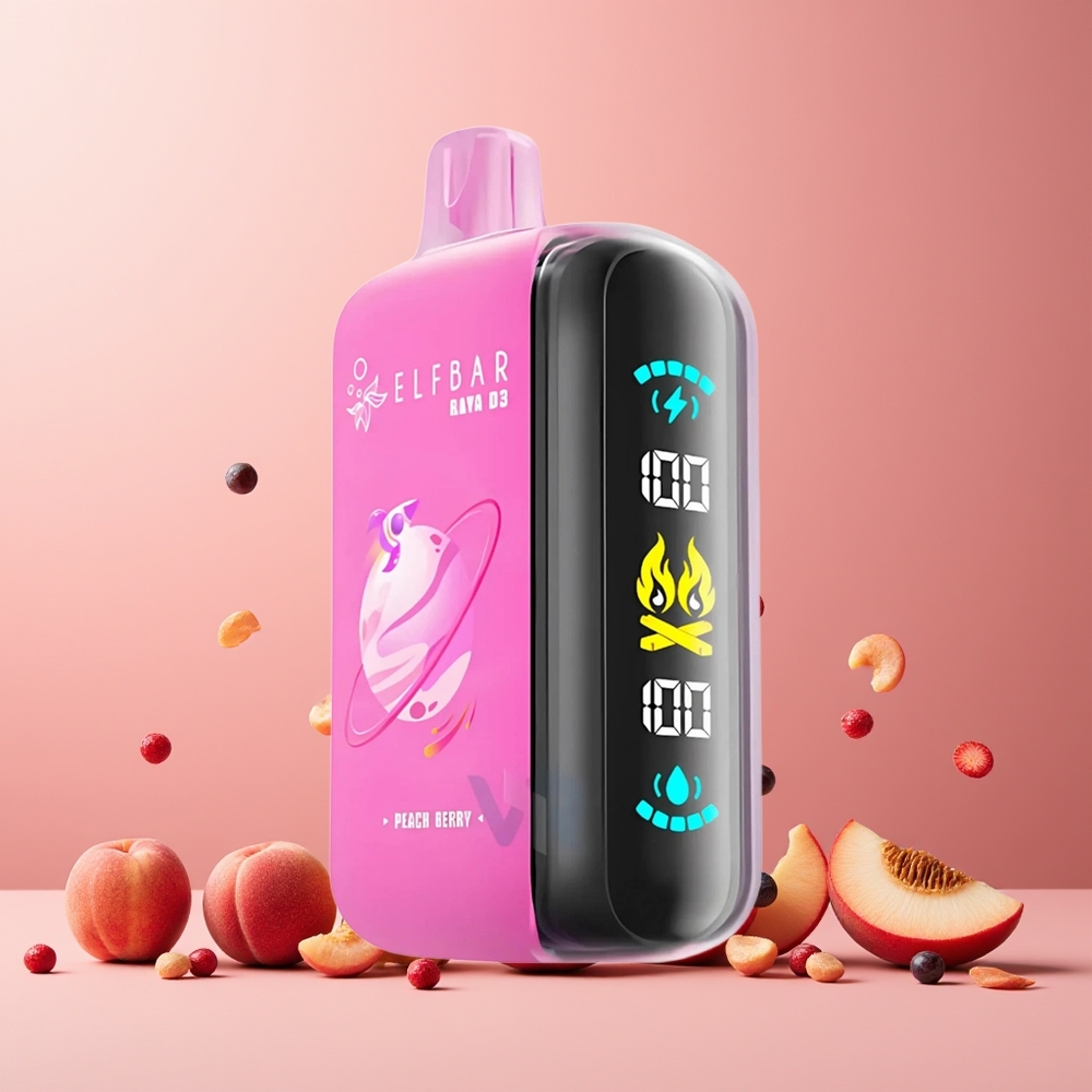 ELF BAR RAYA D3 25000 Puffs New Zealand Wholesale Rechargeable 850mAh Type-C 23ml Peach Berry Disposable Vape