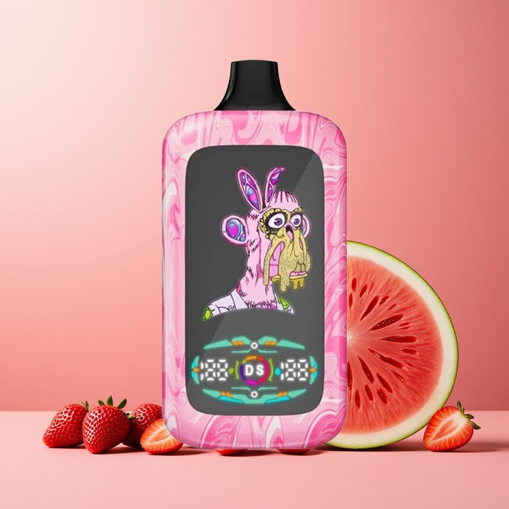 Fumot Digital Monkey 20000/40000 Puffs New Zealand Wholesale Dual Mesh Coil Type-C 850mAh Strawberry Watermelon Disposable Vape 0%/2%/3%/5%
