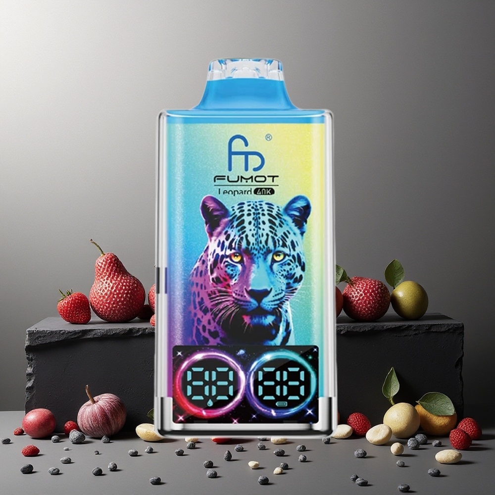 Fumot Leopard 40K Puffs New Zealand Wholesale Disposable Vape Black Dragon Ice 5% Nicotine 700mAh Dual Mesh Type-C Digital Display