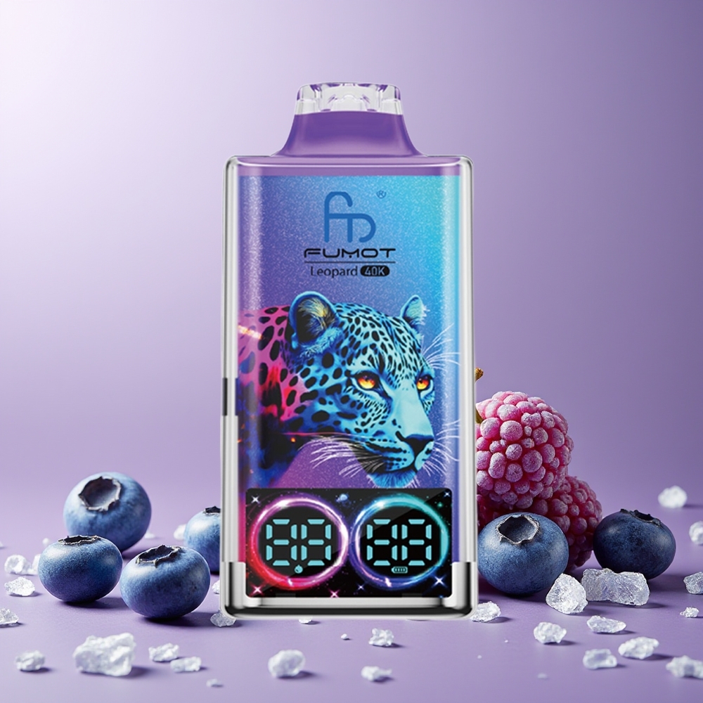 Fumot Leopard 40K Puffs New Zealand Wholesale Disposable Vape Blueberry on Ice 5% Nicotine 700mAh Dual Mesh Type-C Digital Display