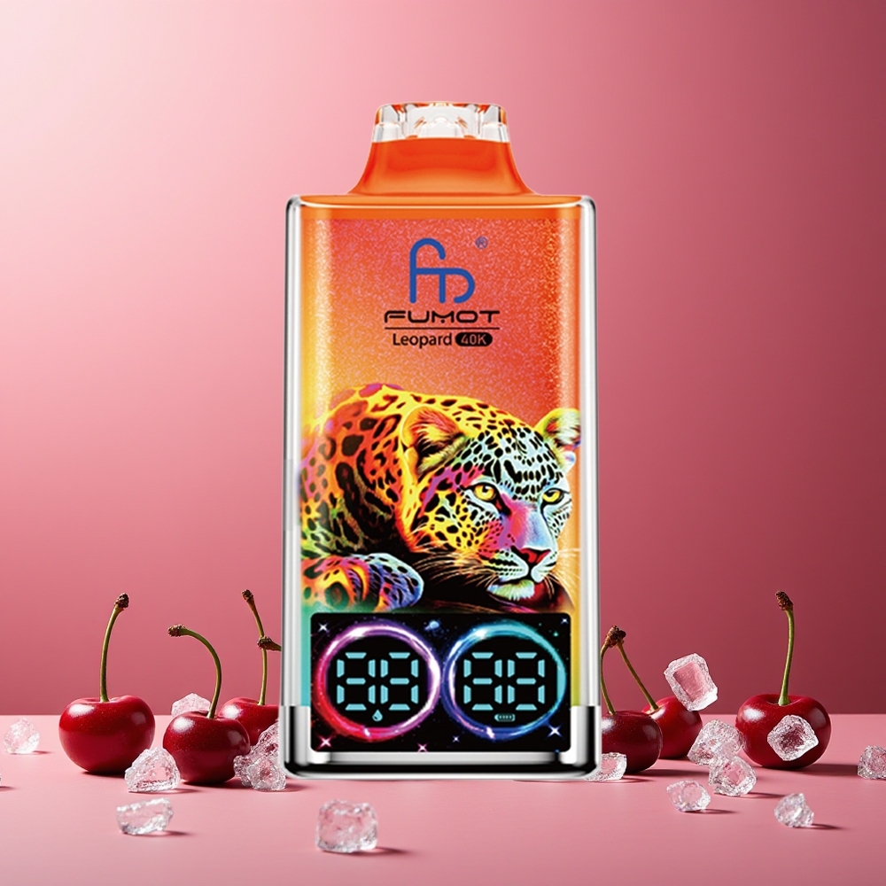 Fumot Leopard 40K Puffs New Zealand Wholesale Disposable Vape Cherry Ice 5% Nicotine 700mAh Dual Mesh Type-C Digital Display