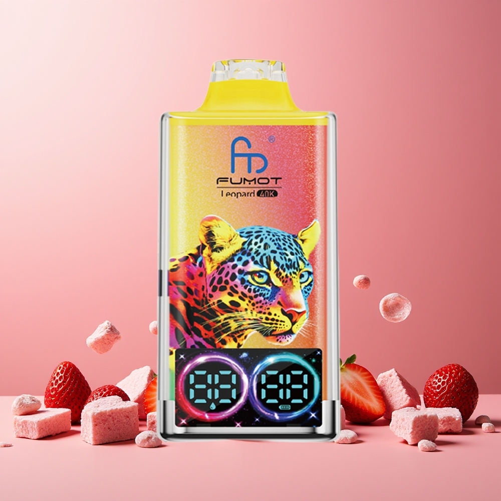 Fumot Leopard 40K Puffs New Zealand Wholesale Disposable Vape Strawberry Ice 5% Nicotine 700mAh Dual Mesh Type-C Digital Display