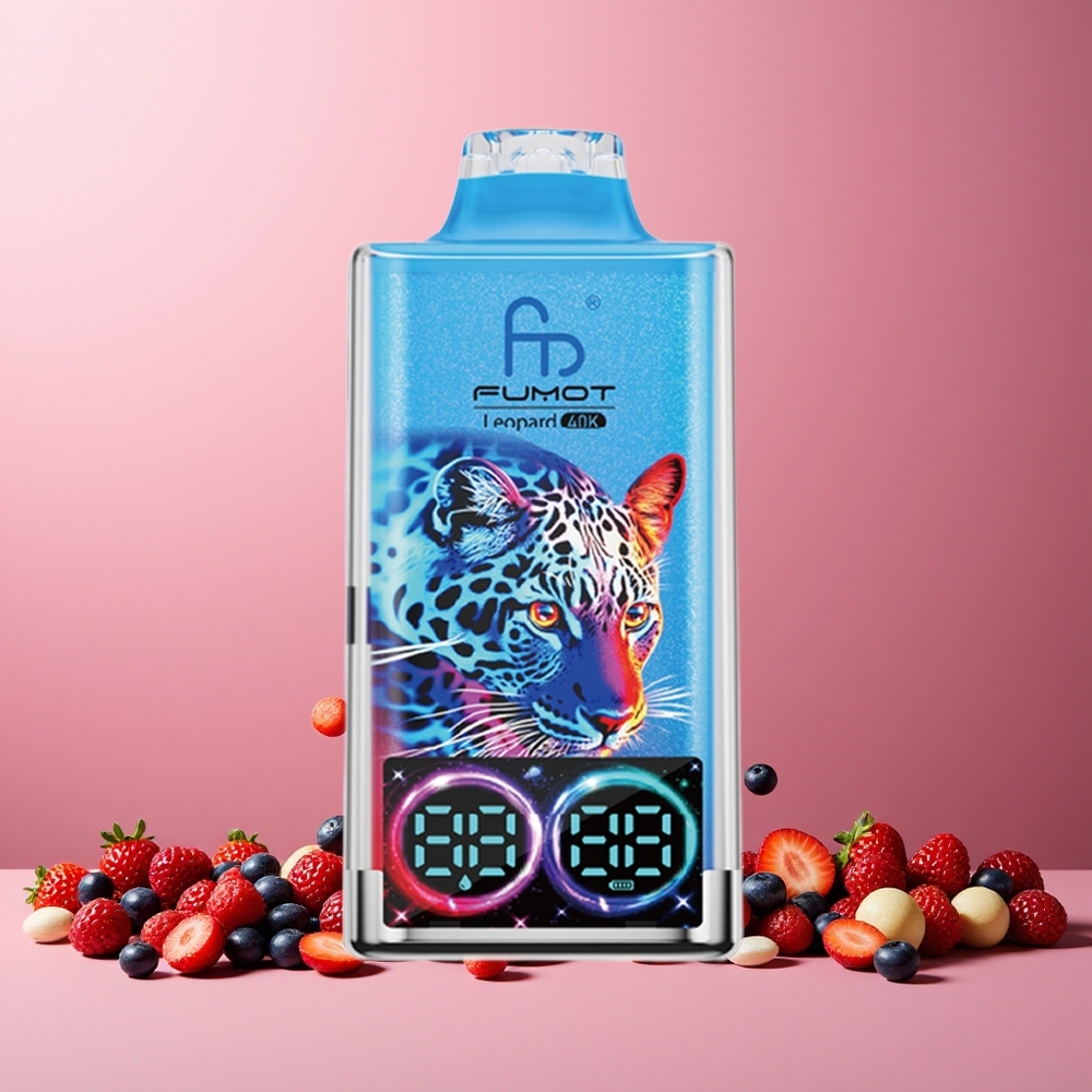 Fumot Leopard 40K Puffs New Zealand Wholesale Dual Mesh 700mAh Type-C Charging Digital Tube Mixed Berries Disposable Vape