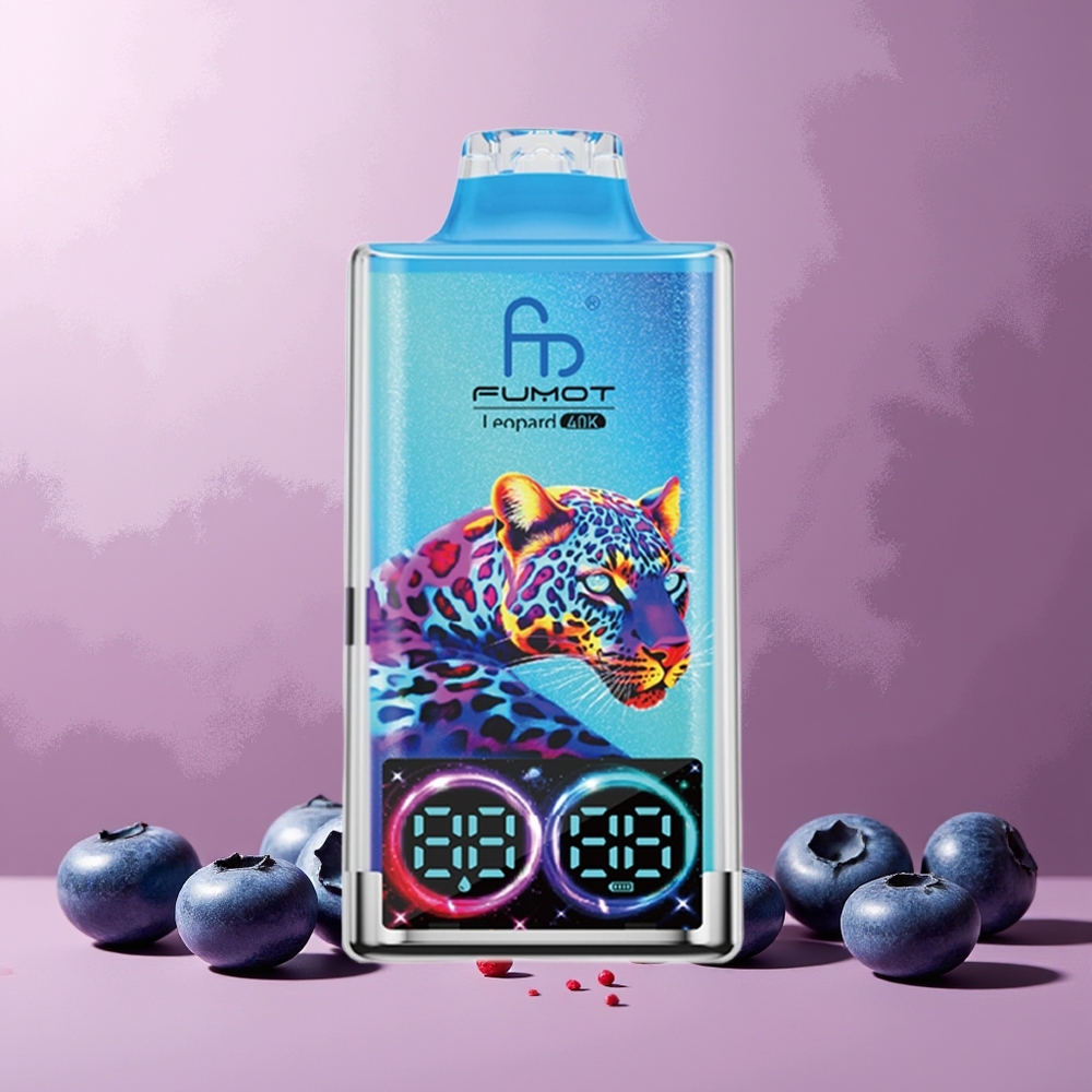 Fumot Leopard 40K Puffs New Zealand Wholesale Dual Mesh 700mAh Type-C Digital Tube Disposable Vape Blueberry Raspberry 0%-5% Nicotine
