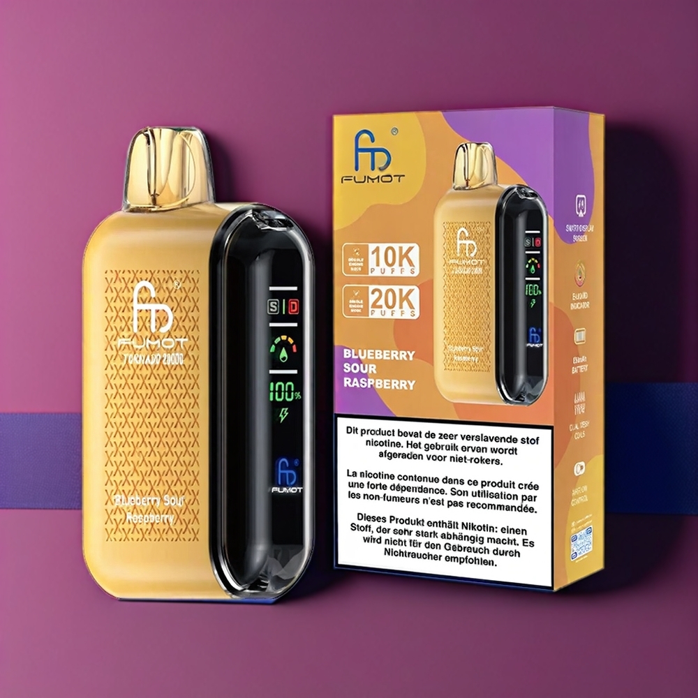 Fumot Tornado New Zealand Wholesale 20000 Puffs Blueberry Sour Raspberry Vape