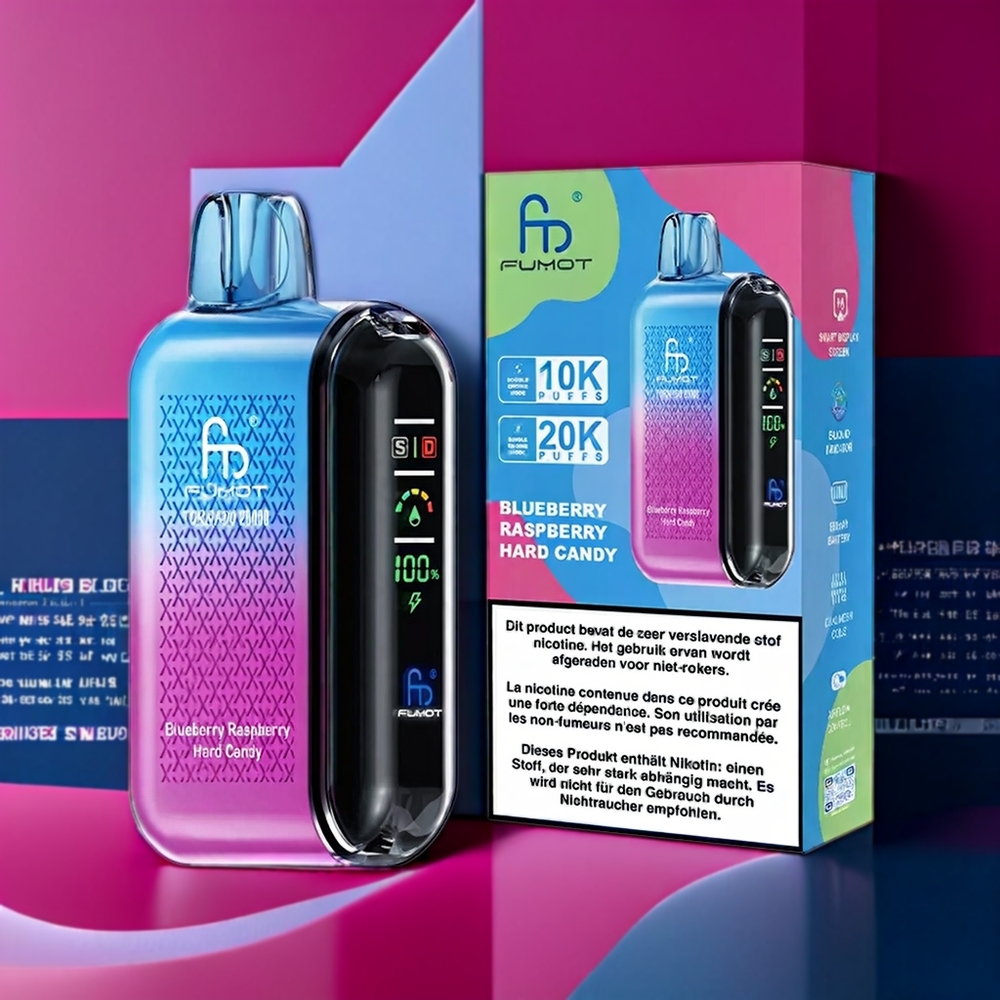 Fumot Tornado New Zealand Wholesale Blueberry Raspberry Hard Candy 20000 Puffs Vape