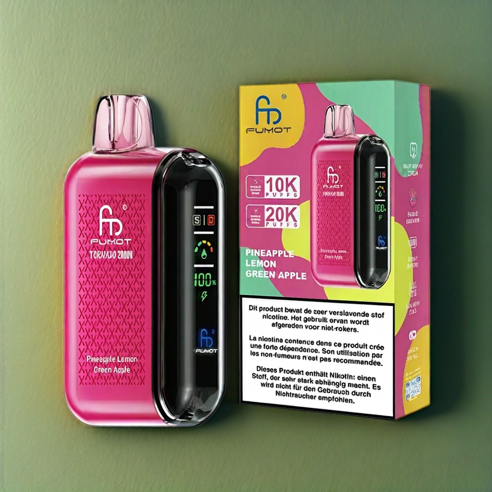 Fumot Tornado New Zealand Wholesale Pineapple Lemon Green Apple 20000 Puffs