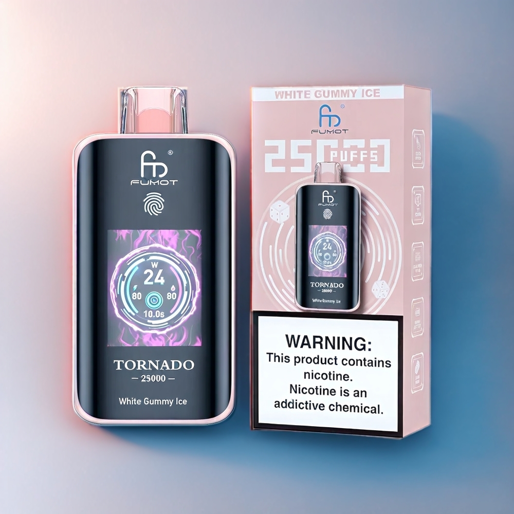 Fumot Tornado New Zealand Wholesale 25000 Puffs White Gummy Ice Vape