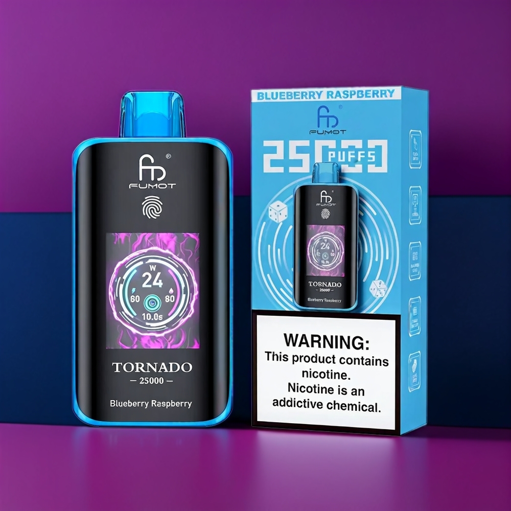 Fumot Tornado New Zealand Wholesale Blueberry Raspberry 25000 Puffs Vape