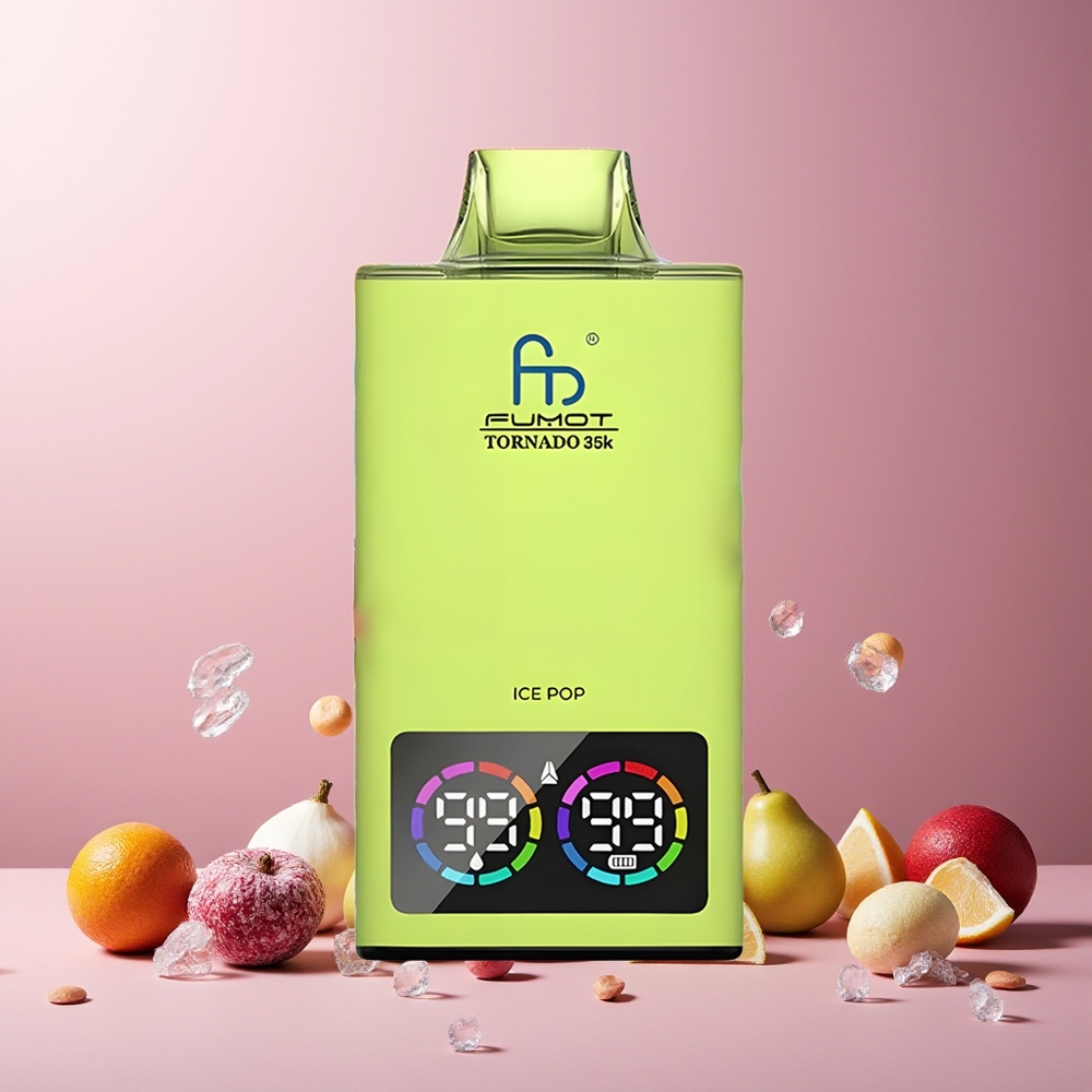 Fumot Tornado 35000 Disposable Vape Ice Pop New Zealand Wholesale Dual Mesh Coil 15ml E-juice 700 MAH Battery USB-C Fast Charging