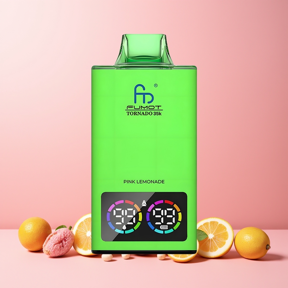Fumot Tornado 35000 Disposable Vape Pink Lemonade New Zealand Wholesale Dual Mesh Coil 15ml E-juice 700MAH USB-C 35K Puffs