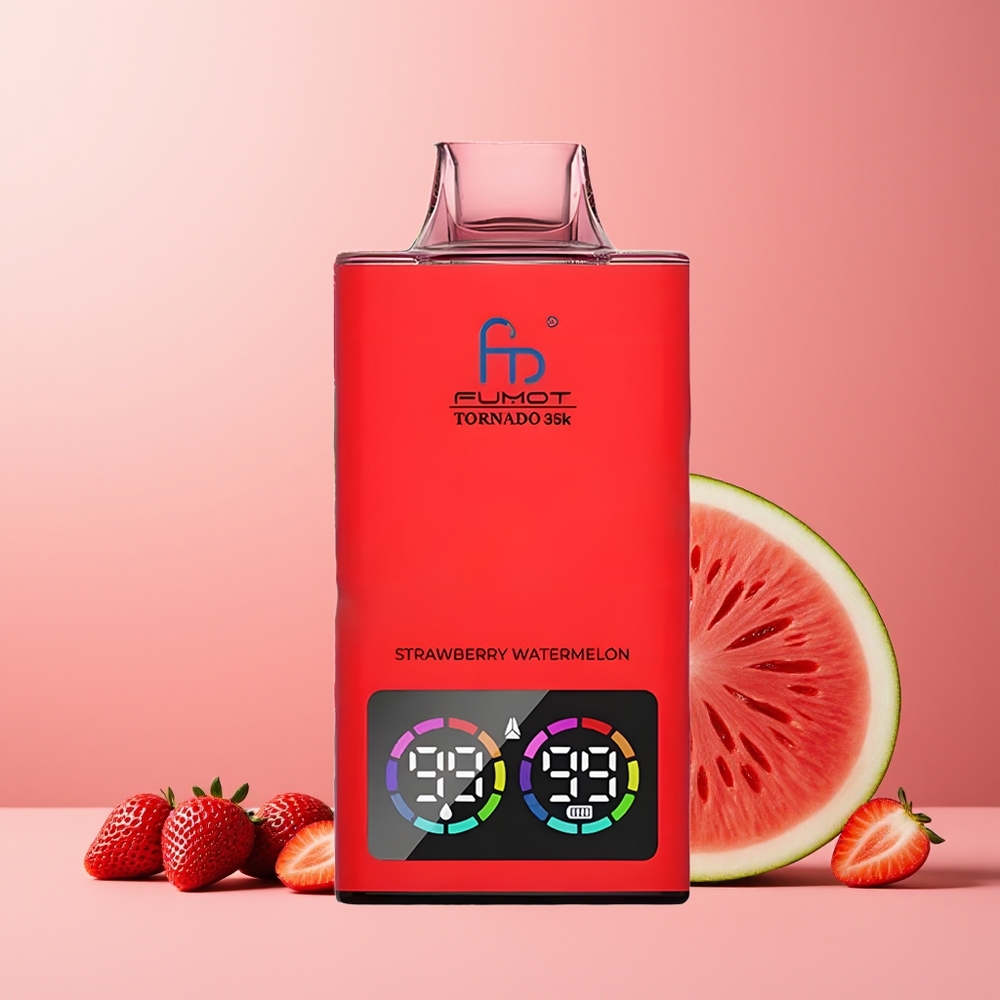 Fumot Tornado 35000 Disposable Vape Strawberry Watermelon New Zealand Wholesale - Dual Mesh, 15ml E-juice, 700MAH, USB-C, 35K Puffs