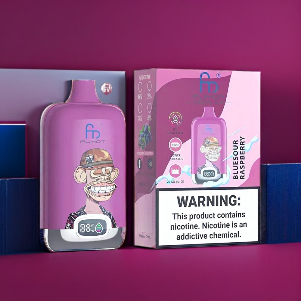 Fumot Tornado Digital Box 12000 Puffs New Zealand Wholesale Bluesour Raspberry Vape