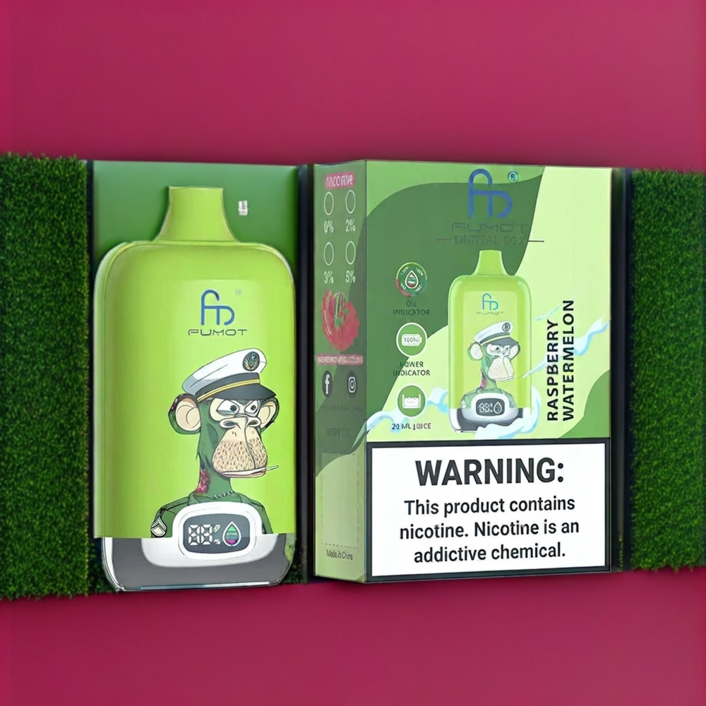 Fumot Tornado Digital Box 12000 Puffs New Zealand Wholesale Raspberry Watermelon Vape
