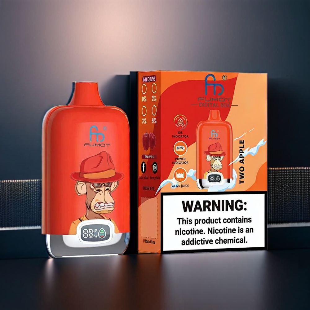 Fumot Tornado Digital Box 12000 Puffs New Zealand Wholesale Two Apple Vape