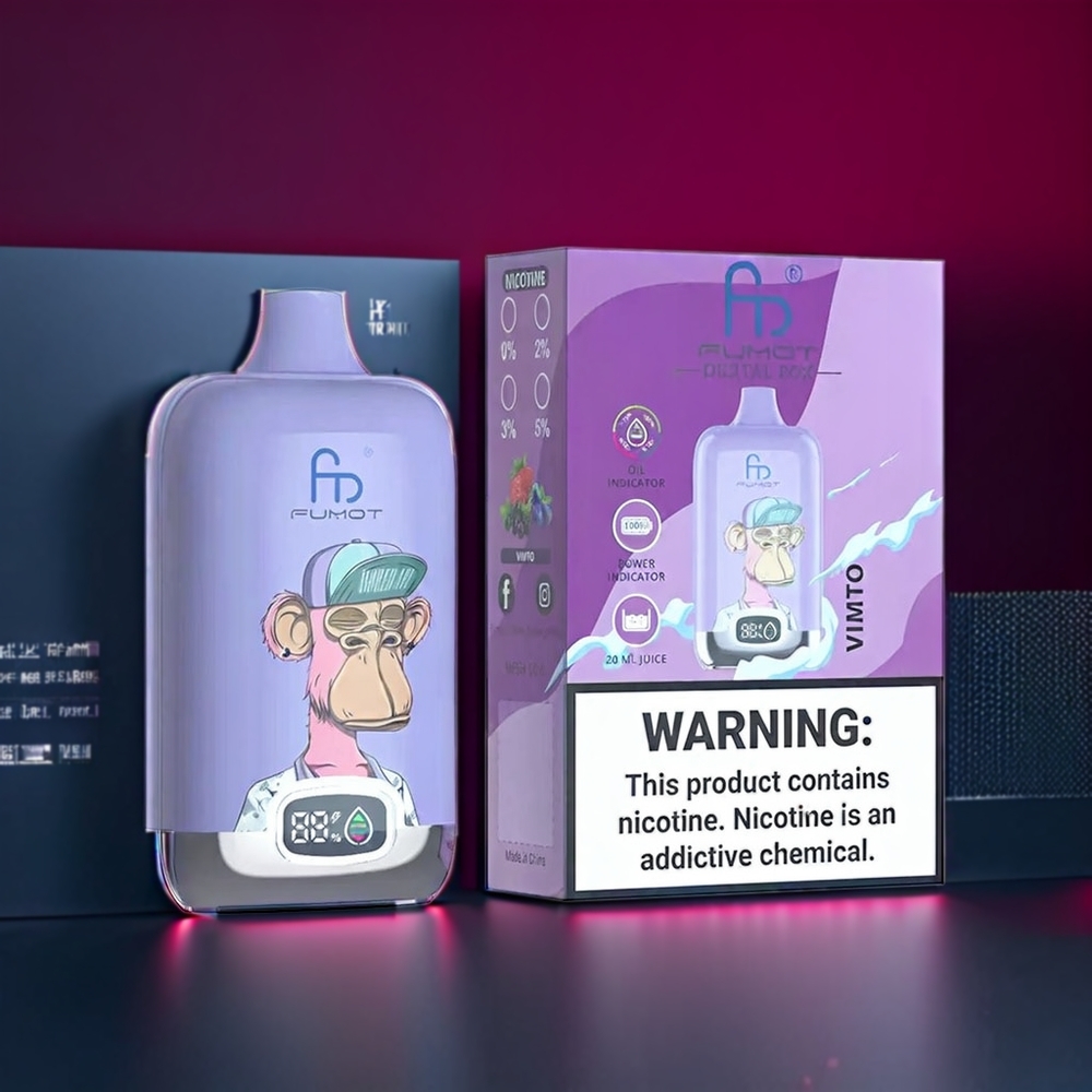 Fumot Tornado Digital Box 12000 Puffs New Zealand Wholesale Vimto Vape