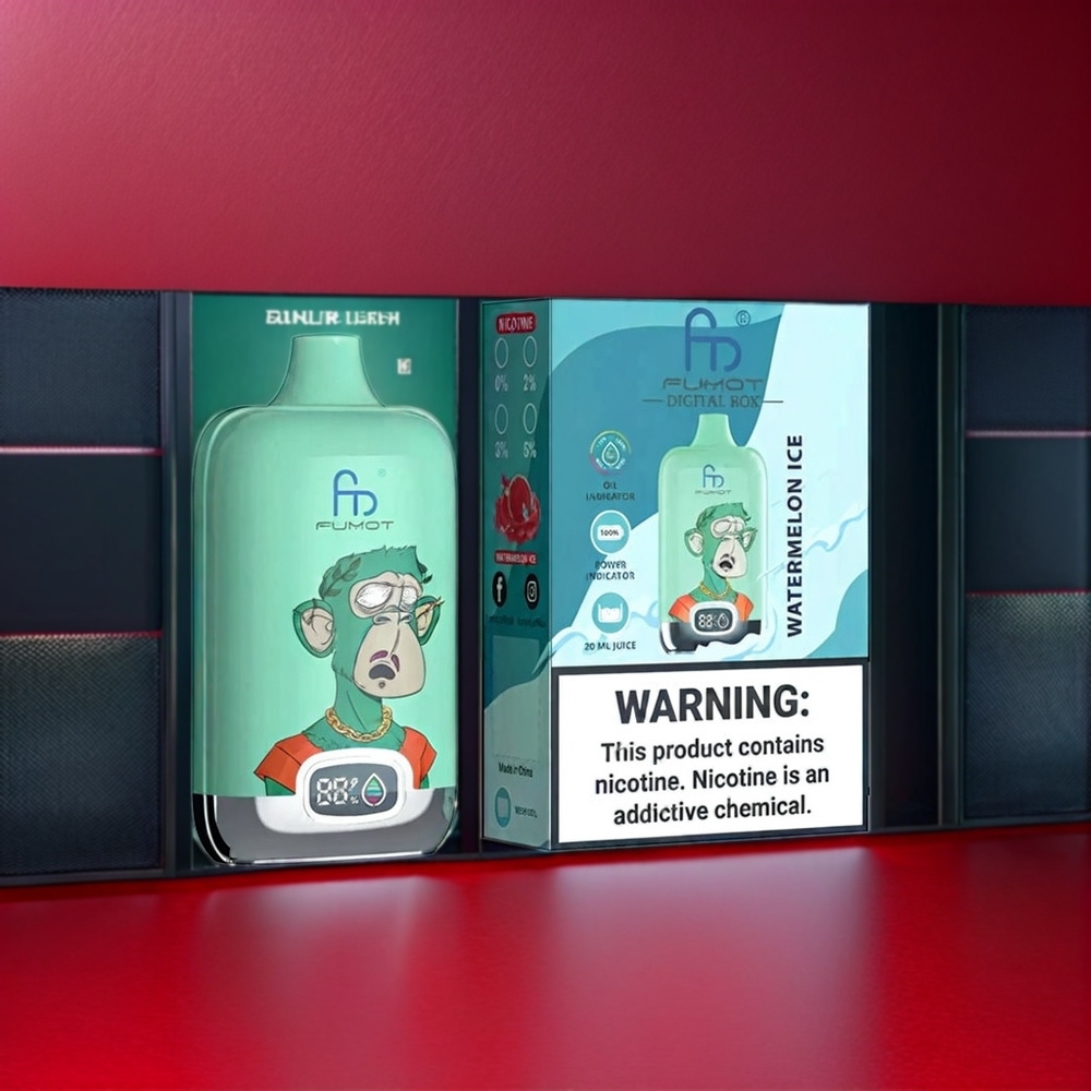 Fumot Tornado Digital Box 12000 Puffs Strawberry - New Zealand Wholesale