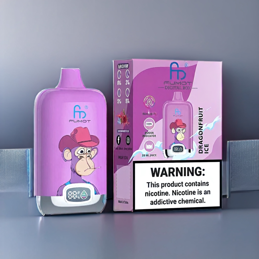 Fumot Tornado Digital Box New Zealand Wholesale 12000 Puffs Dragonfruit Ice