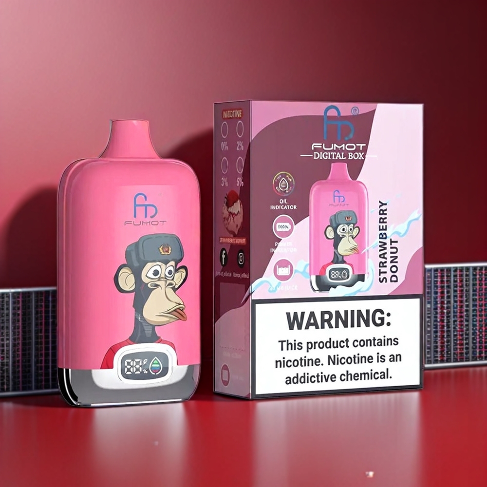 Fumot Tornado Digital Box New Zealand Wholesale 12000 Puffs Strawberry Donut Vape