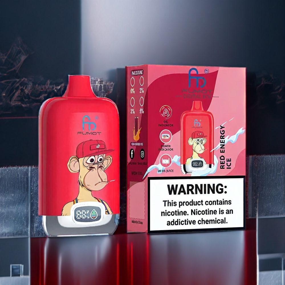 Fumot Tornado Digital Box New Zealand Wholesale Red Energy Ice 12000 Puffs