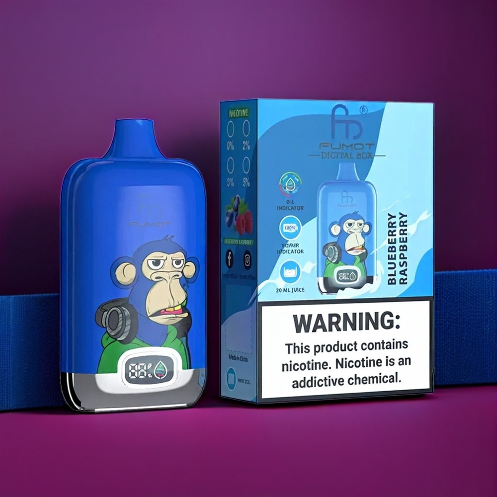 Fumot Tornado New Zealand Wholesale Digital Box 12000 Puffs Blueberry Raspberry Vape