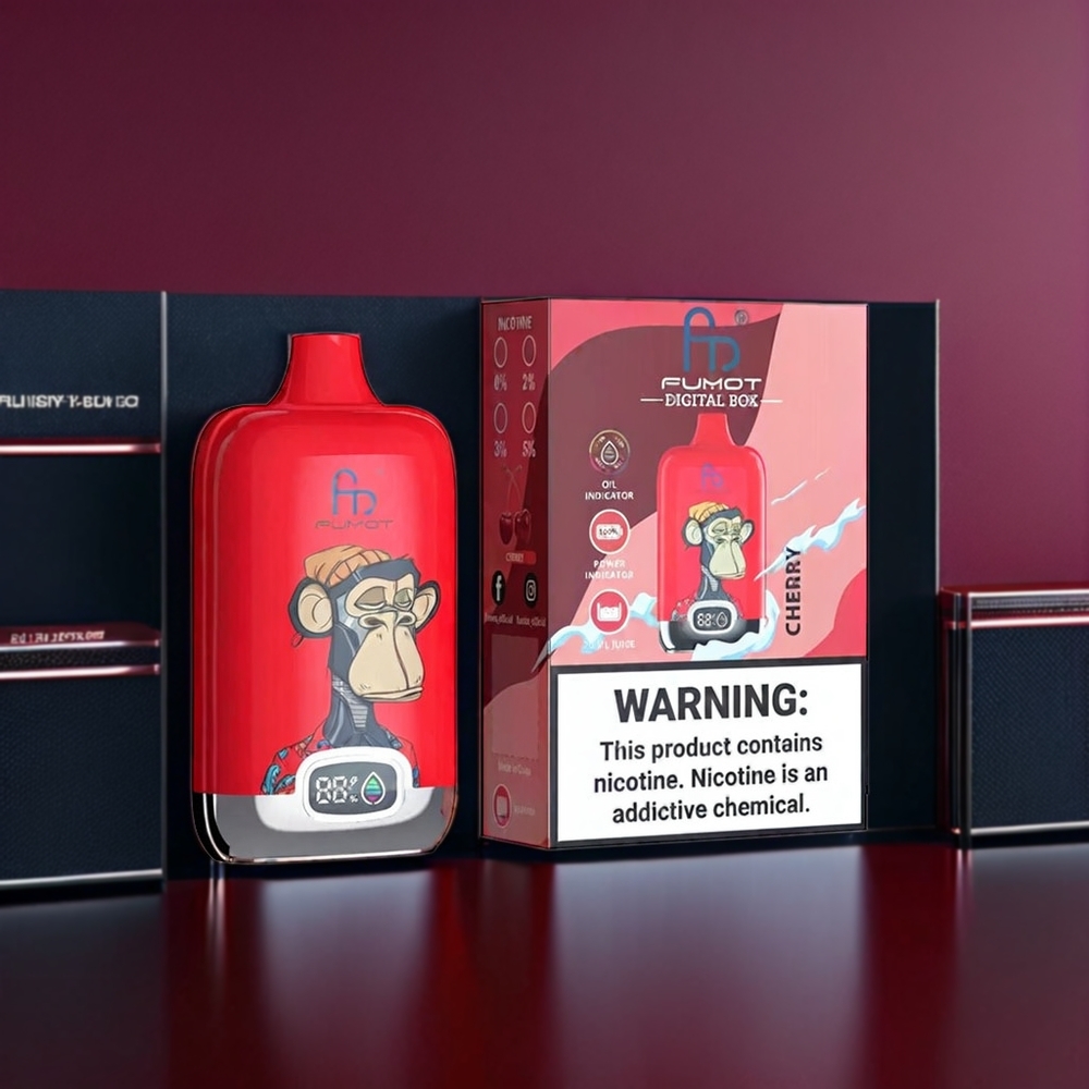 Fumot Tornado New Zealand Wholesale Digital Box 12000 Puffs Cherry Vape