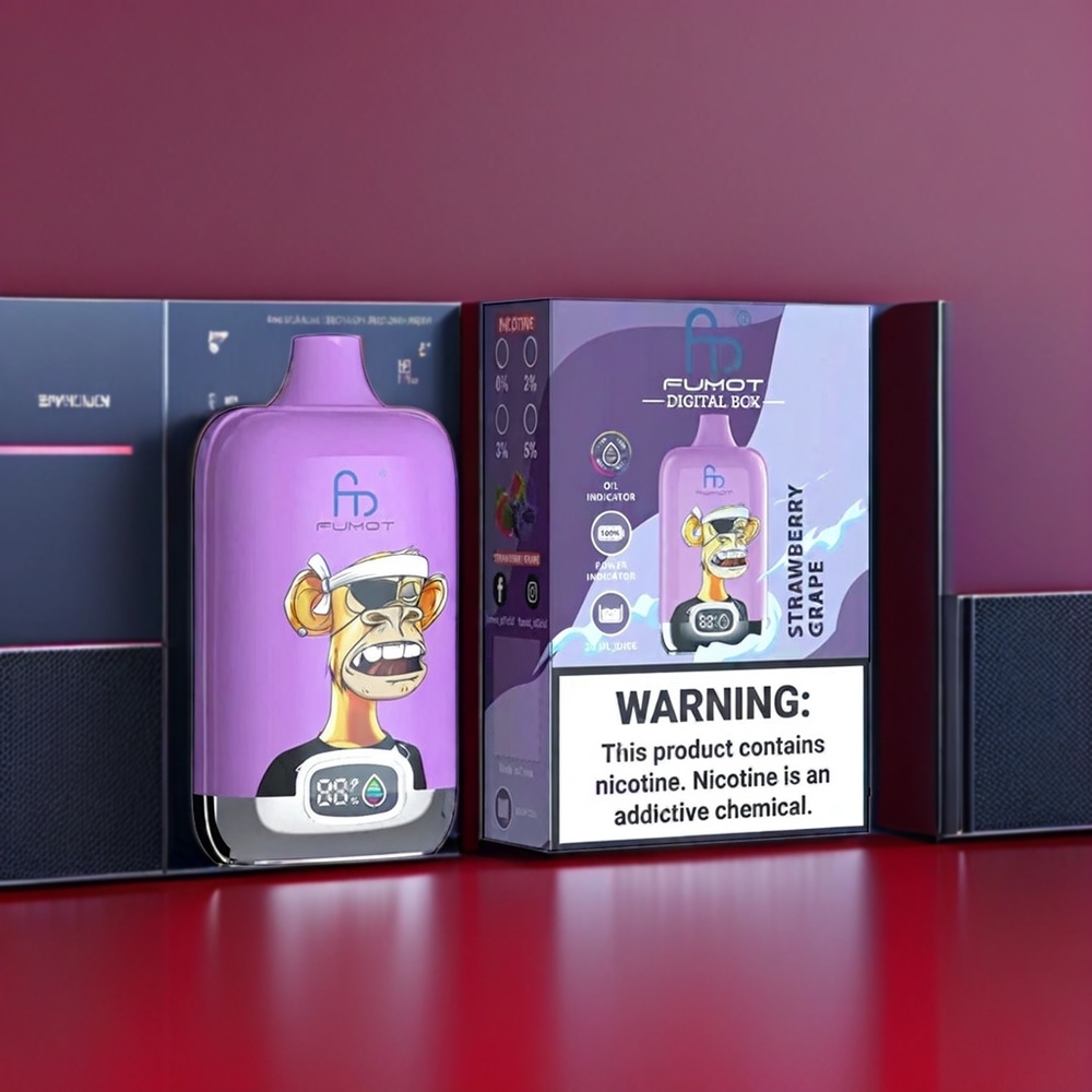 Fumot Tornado New Zealand Wholesale Digital Box 12000 Puffs Strawberry Grape
