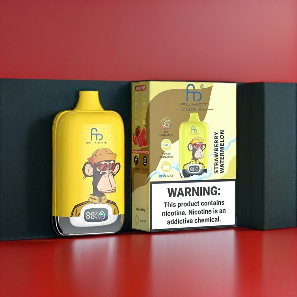 Fumot Tornado New Zealand Wholesale Digital Box 12000 Puffs Strawberry Watermelon Vape