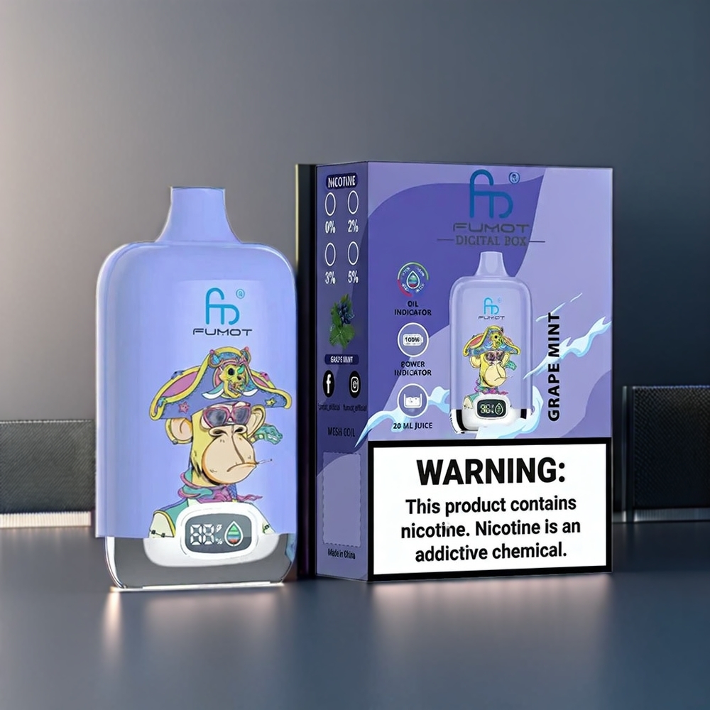Fumot Tornado New Zealand Wholesale Digital Box Grape Mint 12000 Puffs
