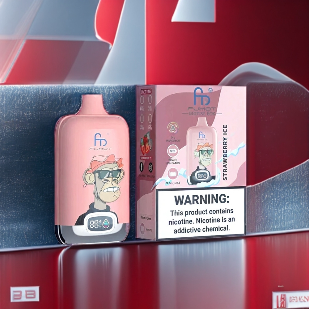 Fumot Tornado New Zealand Wholesale Digital Box Strawberry Ice 12000 Puffs