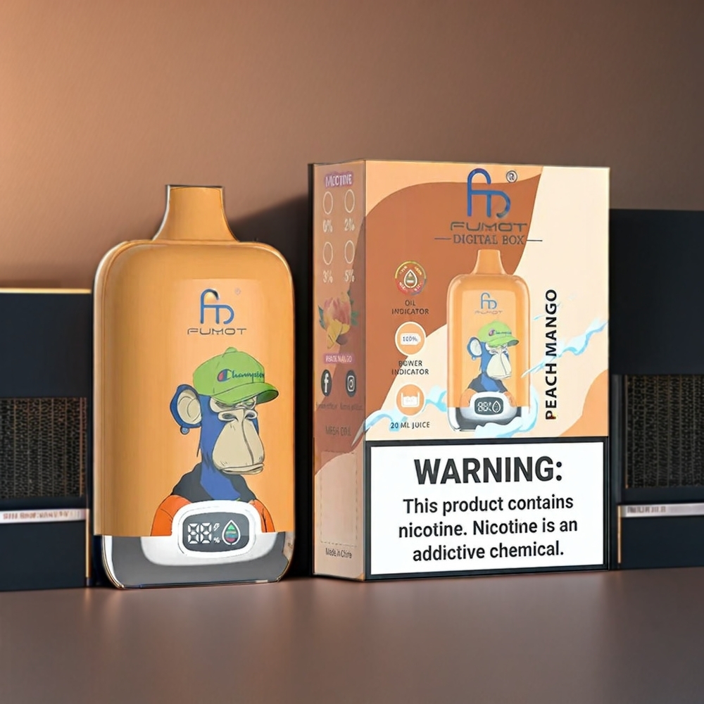 Fumot Tornado New Zealand Wholesale Peach Mango Digital Box 12000 Puffs