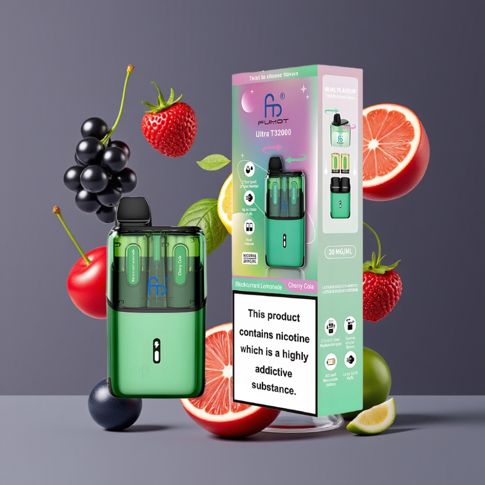 Fumot Ultra T32000 New Zealand Wholesale 24ml 800mAh Mesh Coil Blackcurrant Lemonade & Cherry Cola Disposable Vape